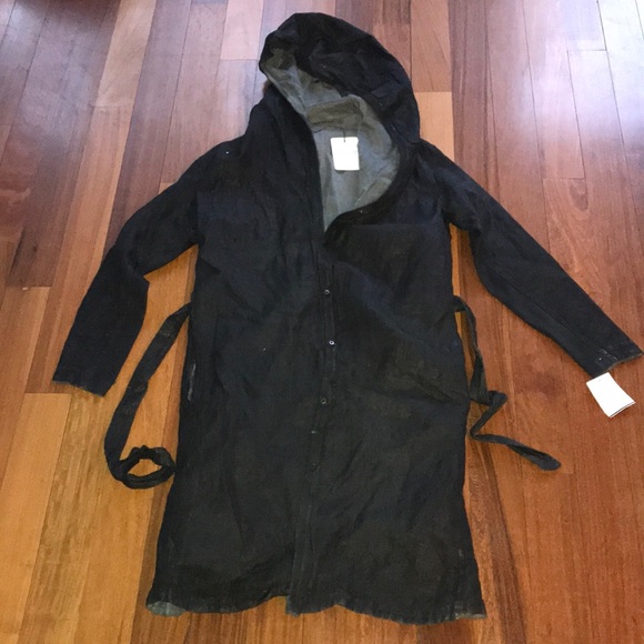 Transit Jackets & Blazers - NWT TRANSIT waxed/coated hooded trench coat sz M